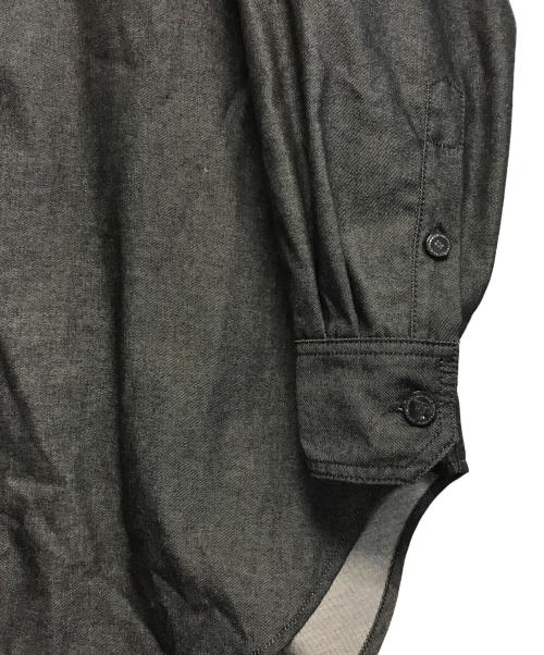 RAF SIMONS（ラフシモンズ）RAF SIMONS (ラフシモンズ) OVERSIZED DENIM SHIRT WITH LEATHER PATCH ブラック サイズ:XSの古着・服飾アイテム