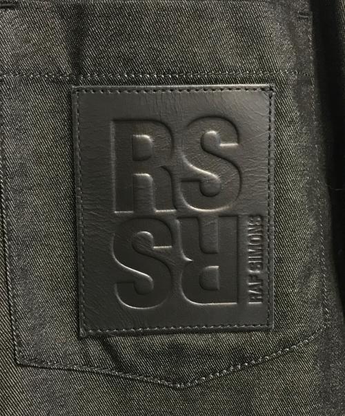 RAF SIMONS（ラフシモンズ）RAF SIMONS (ラフシモンズ) OVERSIZED DENIM SHIRT WITH LEATHER PATCH ブラック サイズ:XSの古着・服飾アイテム