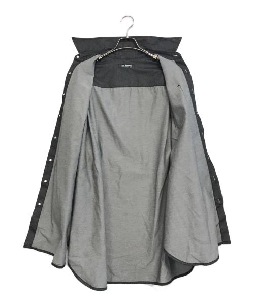 RAF SIMONS（ラフシモンズ）RAF SIMONS (ラフシモンズ) OVERSIZED DENIM SHIRT WITH LEATHER PATCH ブラック サイズ:XSの古着・服飾アイテム