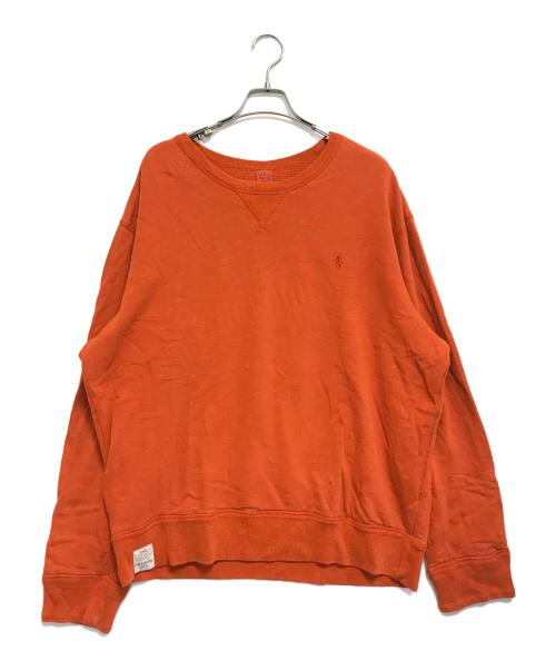 POLO RALPH LAUREN（ポロ・ラルフローレン）POLO RALPH LAUREN (ポロ・ラルフローレン) 前Vダブルフェイススウェット オレンジ サイズ:XLの古着・服飾アイテム