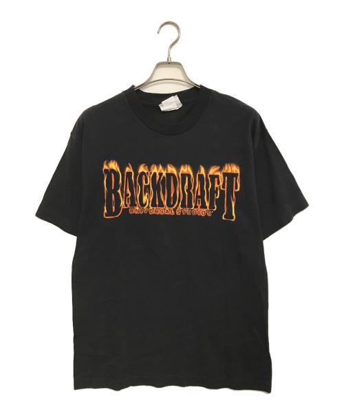 UNIVERSAL（ユニバーサル）UNIVERSAL (ユニバーサル) プリントTシャツ ブラック サイズ:Lの古着・服飾アイテム