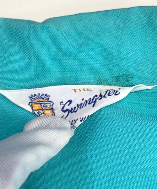 Swing ster（スウィングスター）Swing ster (スウィングスター) 半袖レーヨンシャツ ミントグリーン サイズ:Lの古着・服飾アイテム