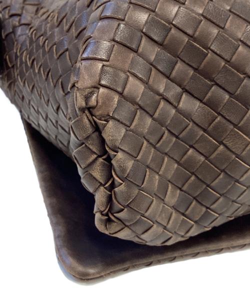 BOTTEGA VENETA（ボッテガベネタ）BOTTEGA VENETA (ボッテガベネタ) イントレチャートショルダーバッグ ブラウンの古着・服飾アイテム