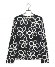 COMME des GARCONS（コムデギャルソン）の古着「花柄L/Sカットソー」｜ブラック