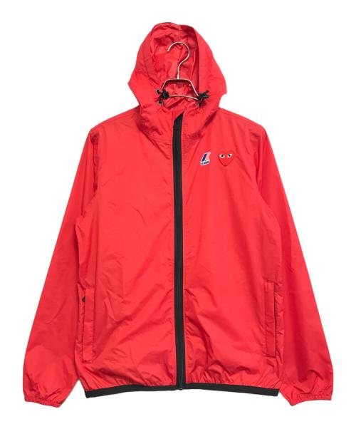 PLAY COMME des GARCONS（プレイコムデギャルソン）PLAY COMME des GARCONS (プレイコムデギャルソン) K-WAY (ケイウェイ) フーデッドジャケット レッド サイズ:Ｓの古着・服飾アイテム
