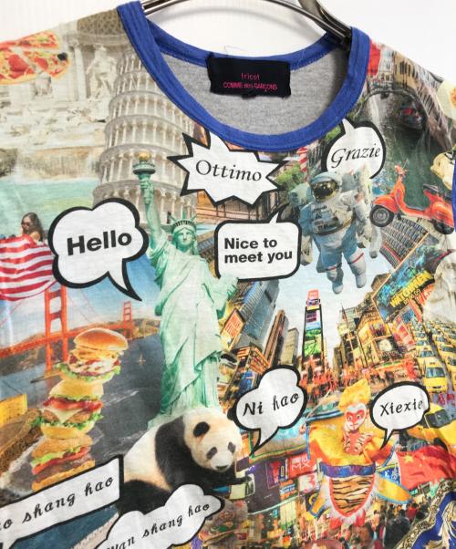 tricot COMME des GARCONS（トリココムデギャルソン）tricot COMME des GARCONS (トリココムデギャルソン) ワールドフォントＴシャツ グレー サイズ:Sの古着・服飾アイテム