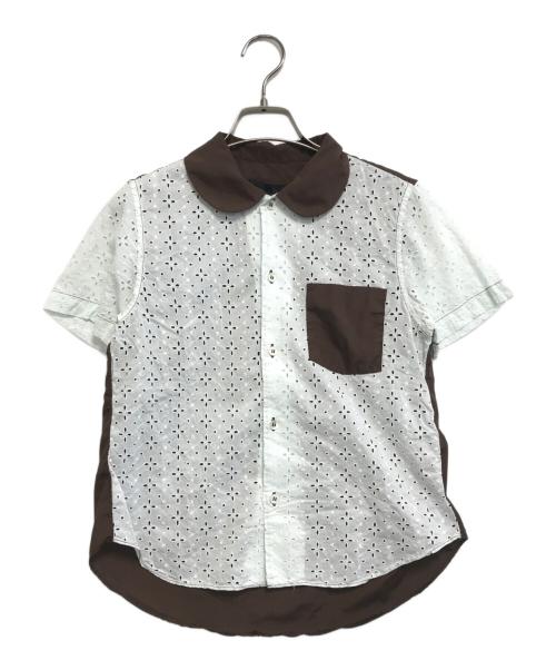 tricot COMME des GARCONS（トリココムデギャルソン）tricot COMME des GARCONS (トリココムデギャルソン) レース切替シャツ ブラウン サイズ:Sの古着・服飾アイテム
