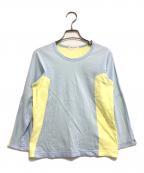 COMME des GARCONSコムデギャルソン）の古着「切替L/Sカットソー」｜ブルー×イエロー
