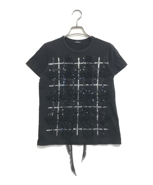 tricot COMME des GARCONS（トリココムデギャルソン）tricot COMME des GARCONS (トリココムデギャルソン) スパンコールＴシャツ ブラック サイズ:Sの古着・服飾アイテム
