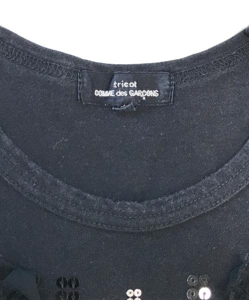 tricot COMME des GARCONS（トリココムデギャルソン）tricot COMME des GARCONS (トリココムデギャルソン) スパンコールＴシャツ ブラック サイズ:Sの古着・服飾アイテム