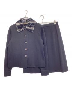 中古・古着通販】ZUCCA (ズッカ) マルチストライプニット ネイビー