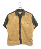 Duke of Hollywoodデュークオブハリウッド）の古着「パイル地切替半袖シャツ」｜グリーン