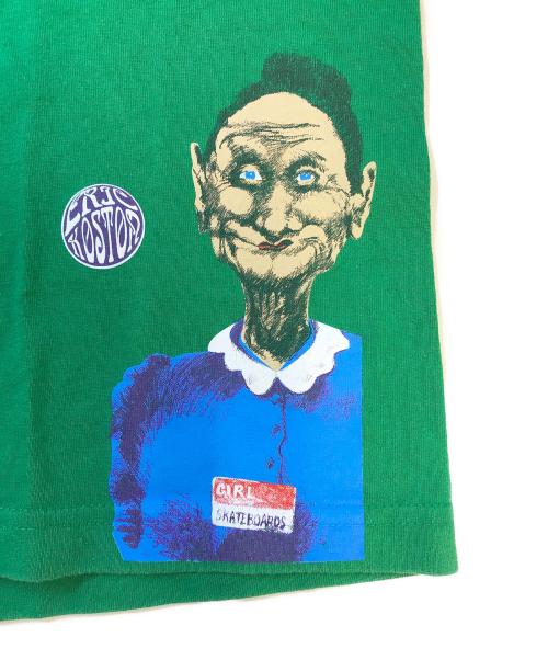 GIRL SKATEBOARDS（ガールスケートボード）GIRL SKATEBOARDS (ガールスケートボード) プリントTシャツ グリーン サイズ:Mの古着・服飾アイテム