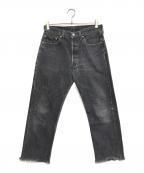 LEVI'Sリーバイス）の古着「後染めカットオフデニムパンツ」｜ブラック