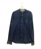 Peroペロ）の古着「ノーカラーシャツ」｜ブルー