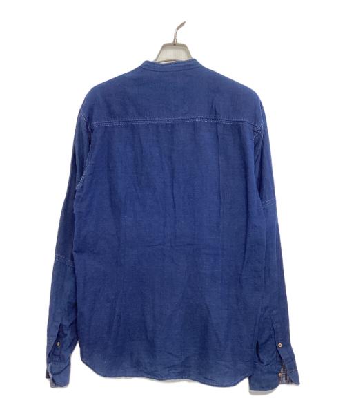 Pero（ペロ）Pero (ペロ) ノーカラーシャツ ブルー サイズ:40の古着・服飾アイテム