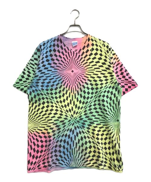 VINTAGE（ヴィンテージ）VINTAGE (ヴィンテージ) サイケデリック総柄染み込みTシャツ マルチカラー サイズ:XLの古着・服飾アイテム