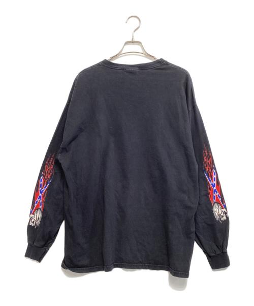 Hanes（ヘインズ）Hanes (ヘインズ) 袖プリ長袖Tシャツ ブラック サイズ:XLの古着・服飾アイテム