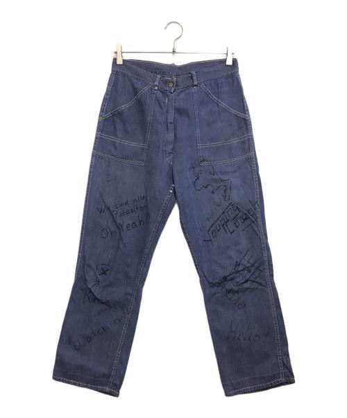 VINTAGE（ヴィンテージ）VINTAGE (ヴィンテージ) ベイカーライトオンスデニムパンツ インディゴ サイズ:不明の古着・服飾アイテム