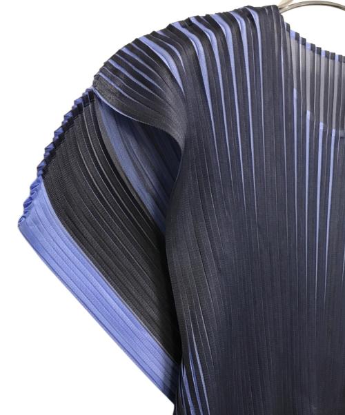 PLEATS PLEASE（プリーツプリーズ）PLEATS PLEASE (プリーツプリーズ) ノースリーブプリーツカットソー ブルー サイズ:3の古着・服飾アイテム