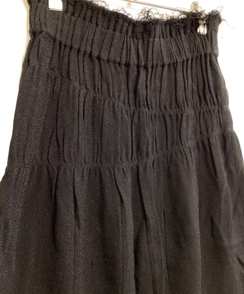 HELMUT LANG（ヘルムートラング）HELMUT LANG (ヘルムートラング) Nubby Viscose Ruched Black Skirt ブラック サイズ:4の古着・服飾アイテム