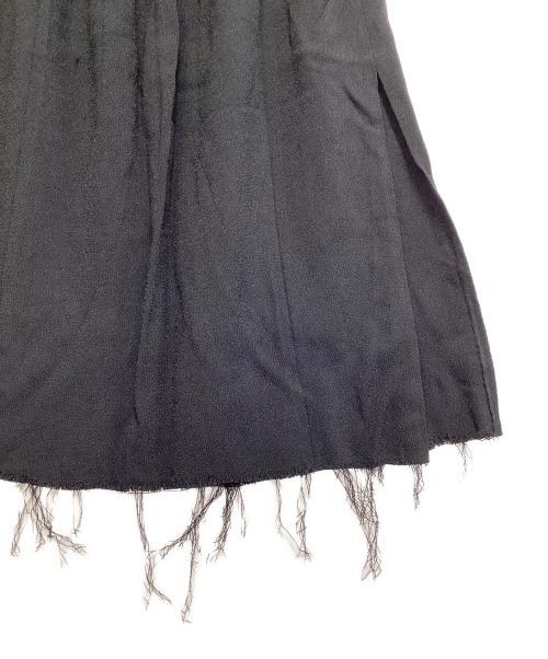 HELMUT LANG（ヘルムートラング）HELMUT LANG (ヘルムートラング) Nubby Viscose Ruched Black Skirt ブラック サイズ:4の古着・服飾アイテム