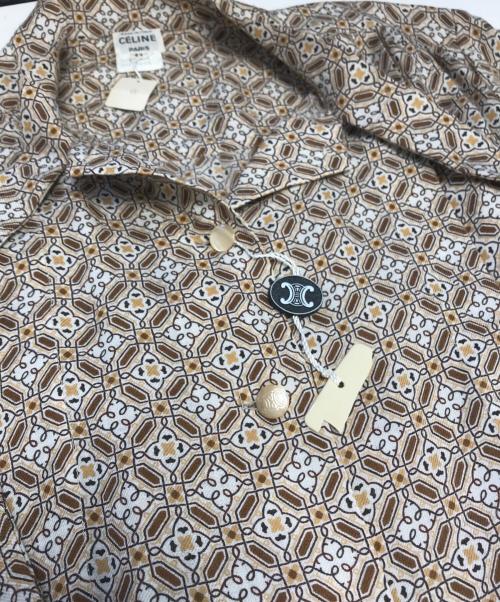 CELINE（セリーヌ）CELINE (セリーヌ) 総柄ボウタイワンピース ブラウン サイズ:44の古着・服飾アイテム