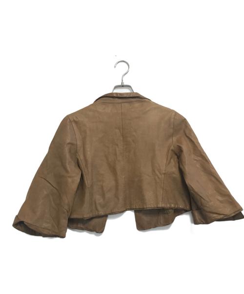 MARNI（マルニ）MARNI (マルニ) 短丈ラムレザージャケット ブラウン サイズ:38の古着・服飾アイテム