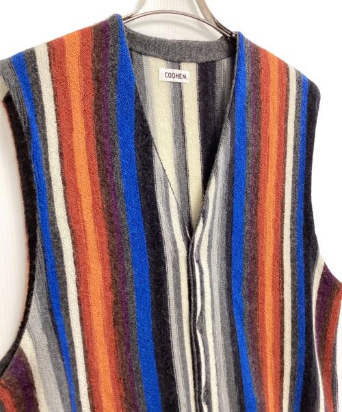Coohem（コーヘン）Coohem (コーヘン) MULTI STRIPE KNIT VEST マルチカラー サイズ:Lの古着・服飾アイテム