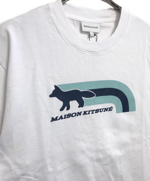 maison kitsune（メゾンキツネ）maison kitsune (メゾンキツネ) フラッシュフォックスコンフォートTシャツ ホワイト サイズ:Sの古着・服飾アイテム