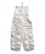 POPPYポピー）の古着「GATHER RIBBON CARGO PANTS」｜ホワイト