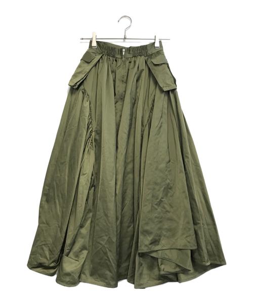 POPPY（ポピー）POPPY (ポピー) リボンカーゴスカート オリーブ サイズ:Lの古着・服飾アイテム