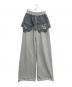 SETUPEXE（SETUPEXE）の古着「CHECK LAYRED SWEATPANTS」｜グレー