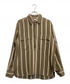 PT TORINOピーティートリノ）の古着「Striped Long Sleeve Shirt」｜オリーブ