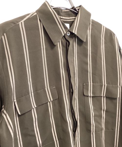PT TORINO（ピーティートリノ）PT TORINO (ピーティートリノ) Striped Long Sleeve Shirt オリーブ サイズ:40 未使用品の古着・服飾アイテム