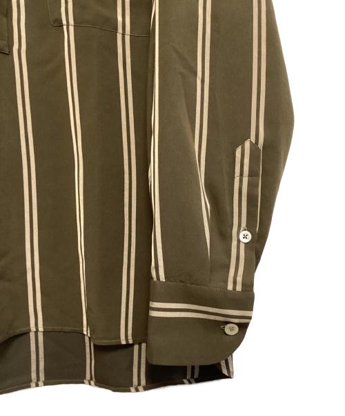 PT TORINO（ピーティートリノ）PT TORINO (ピーティートリノ) Striped Long Sleeve Shirt オリーブ サイズ:40 未使用品の古着・服飾アイテム