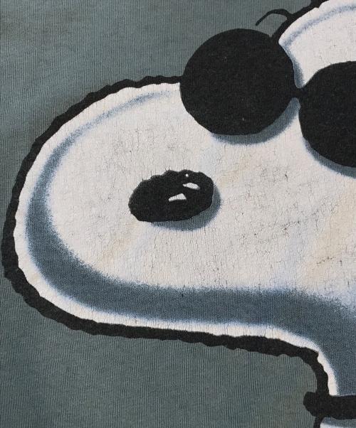 キャラクターTシャツ（キャラクターTシャツ）キャラクターTシャツ (キャラクターTシャツ) 90s SNOOPY(スヌーピー) プリントTシャツ グリーン サイズ:XLの古着・服飾アイテム