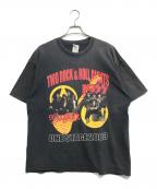 バンドTシャツバンドTシャツ）の古着「00s KISS(キス)・AEROSMITH(エアロスミス) バンドTシャツ」｜ブラック
