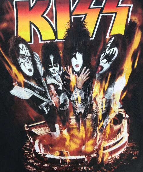 バンドTシャツ（バンドTシャツ）バンドTシャツ (バンドTシャツ) 90s KISS(キス) バンドTシャツ ブラック サイズ:Lの古着・服飾アイテム