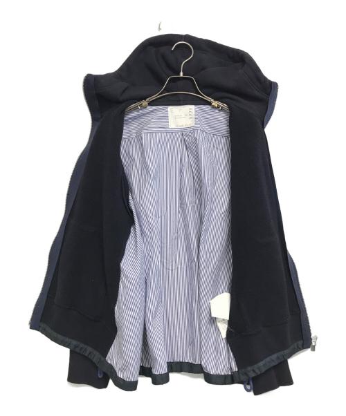 sacai（サカイ）sacai (サカイ) 異素材ドッキングパーカー ネイビー サイズ:3の古着・服飾アイテム