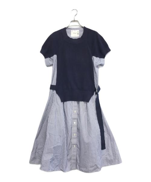 sacai（サカイ）sacai (サカイ) Cotton Knit Dress ネイビー サイズ:2の古着・服飾アイテム