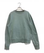 Maison Margielaメゾンマルジェラ）の古着「レザーエルボーパッチスウェットシャツ」｜スカイブルー