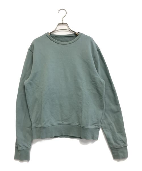 Maison Margiela（メゾンマルジェラ）Maison Margiela (メゾンマルジェラ) レザーエルボーパッチスウェットシャツ スカイブルー サイズ:SIZE 46の古着・服飾アイテム