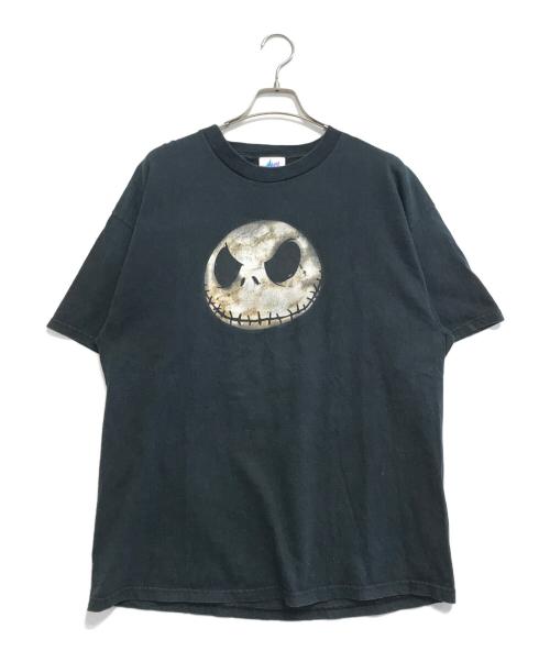 キャラクターTシャツ（キャラクターTシャツ）キャラクターTシャツ (キャラクターTシャツ) 90s Jack Skellington(ジャックスケリントン) プリントTシャツ ブラック サイズ:XL　　　の古着・服飾アイテム