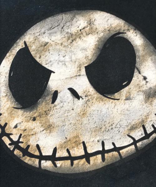 キャラクターTシャツ（キャラクターTシャツ）キャラクターTシャツ (キャラクターTシャツ) 90s Jack Skellington(ジャックスケリントン) プリントTシャツ ブラック サイズ:XL　　　の古着・服飾アイテム