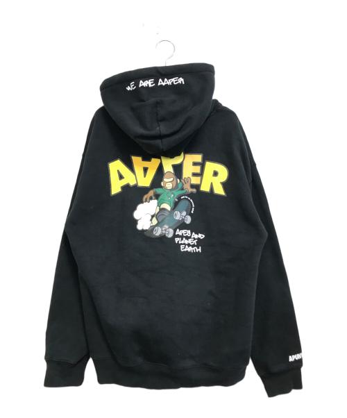 Aape BY A BATHING APE（エーエイプ バイ アベイシングエイプ）Aape BY A BATHING APE (エーエイプ バイ アベイシングエイプ) AAPE THEME HOODIE ブラック サイズ:XLの古着・服飾アイテム