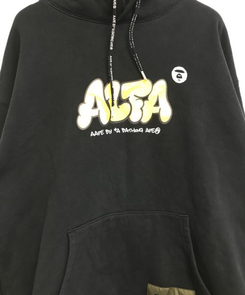 Aape BY A BATHING APE（エーエイプ バイ アベイシングエイプ）Aape BY A BATHING APE (エーエイプ バイ アベイシングエイプ) AAPE THEME HOODIE ブラック サイズ:XLの古着・服飾アイテム