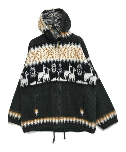 TEJIDOS RUMINAHUI（ヴィンテージ）TEJIDOS RUMINAHUI (ヴィンテージ) エクアドルニット ブラック サイズ:Mの古着・服飾アイテム