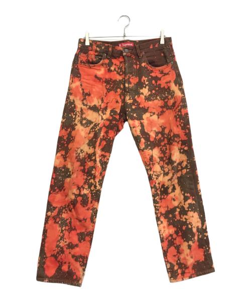 SUPREME（シュプリーム）SUPREME (シュプリーム) Regular jean bleached red レッド サイズ:30の古着・服飾アイテム