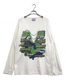 BLUEMARBLE（ブルーマーブル）の古着「Moto print vneck sleeveles」｜ホワイト